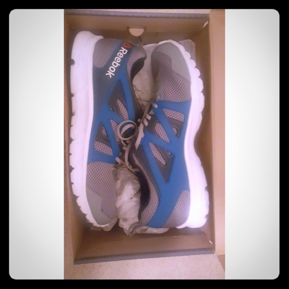 Mens Grey & Blue Reeboks size 12